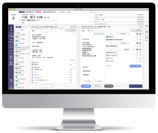 CLIUS デスクトップ画面 - 電子カルテインターフェース