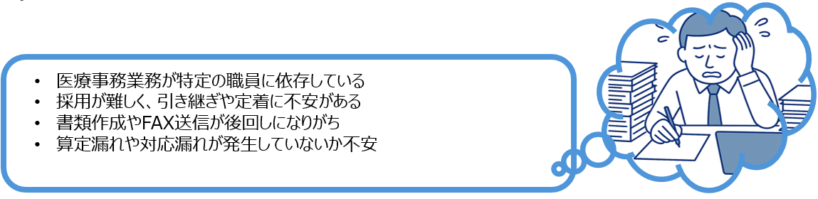 医療事務業務に関する4つのお悩み