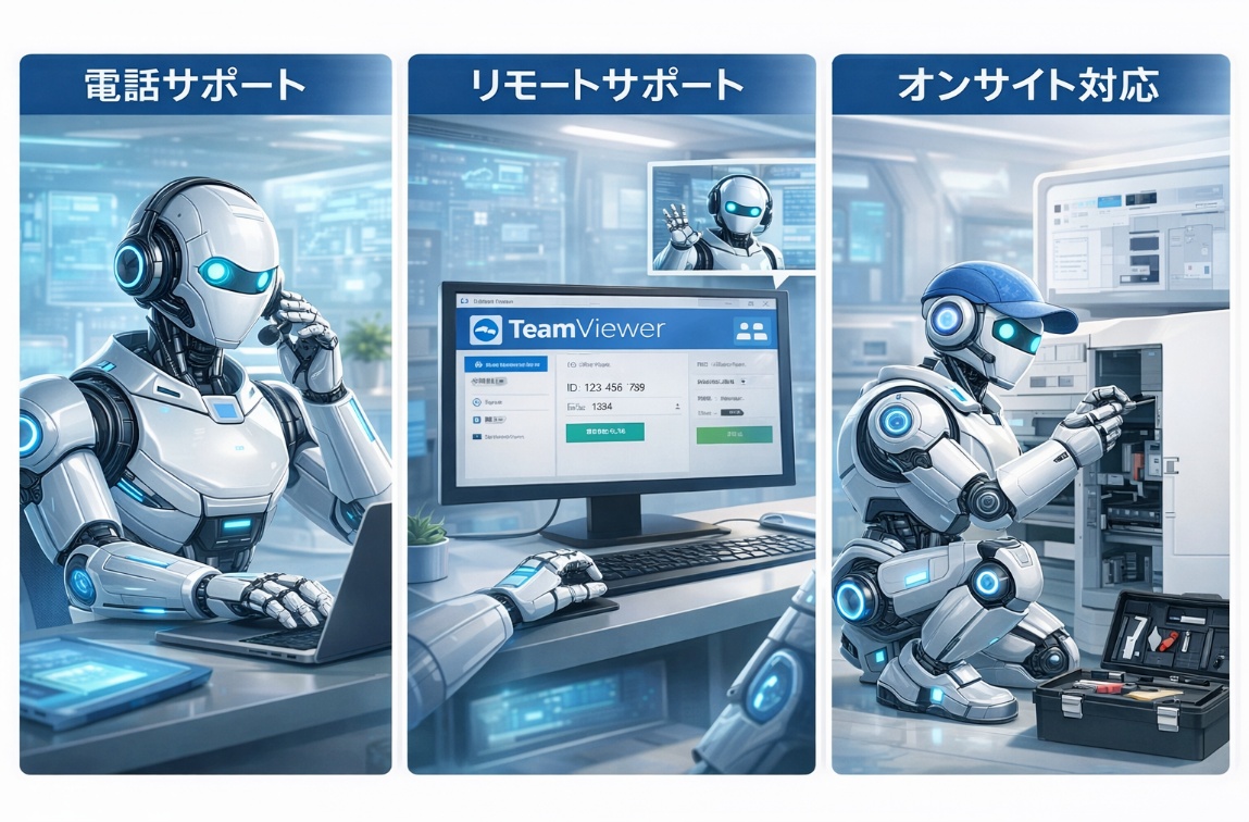 導入後のサポート体制 - 電話サポート、リモートサポート、オンサイト対応